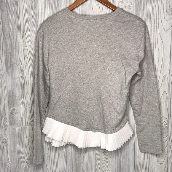 J. Crew Ruffle Hem Gray Crew Sweatshirt - Picture 2 of 11